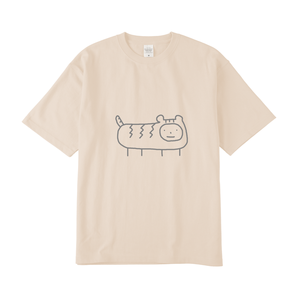 ヴィンテージナチュラル色の虎のTシャツ