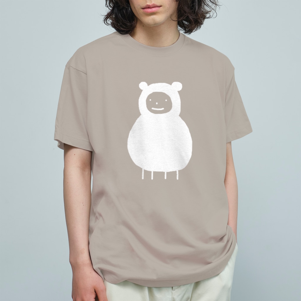 白っぽいクマさんのデザインのTシャツ